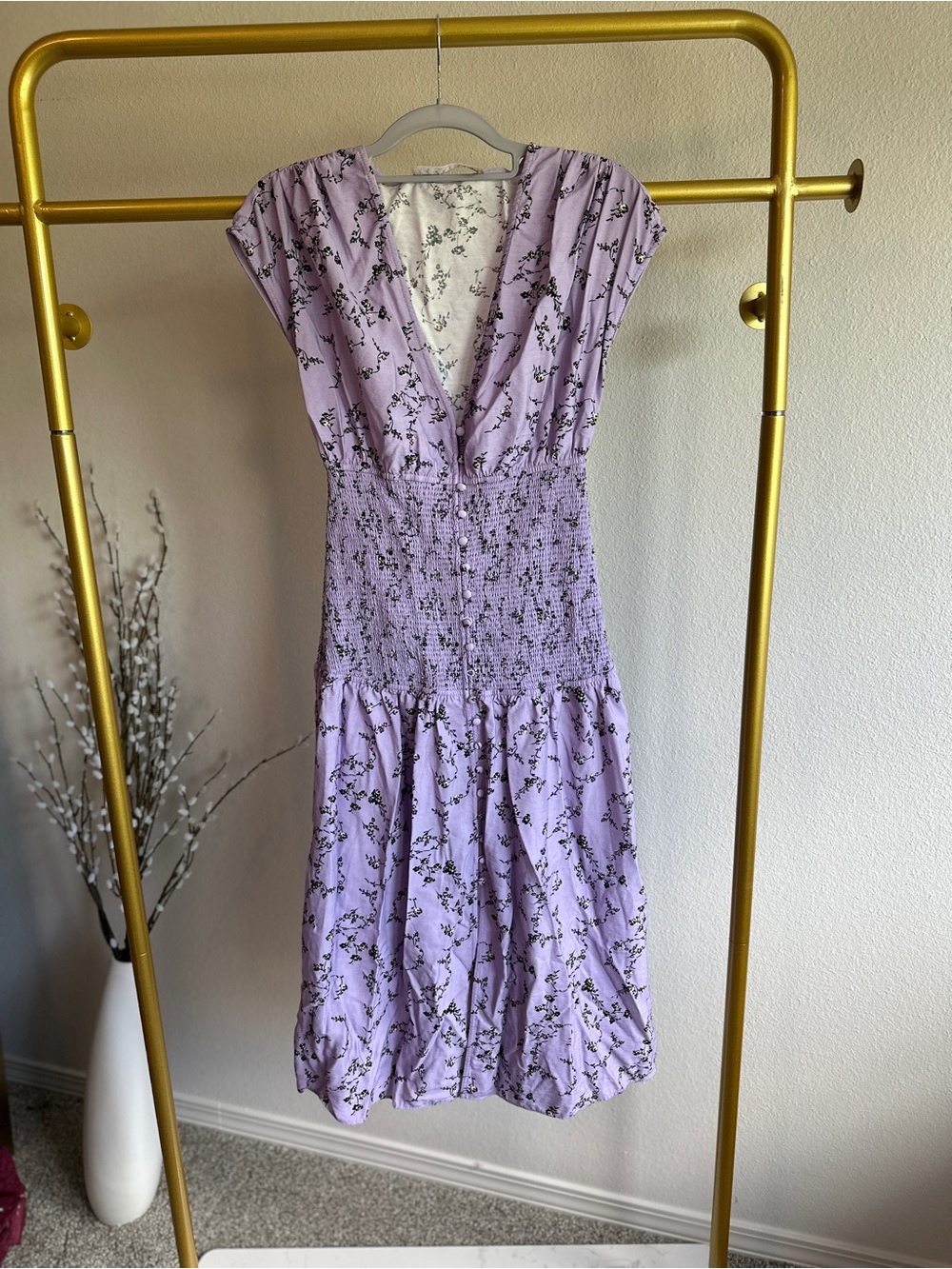 Revolve KEEPSAKE the Label Lavender Floral Smocked Midi Dress